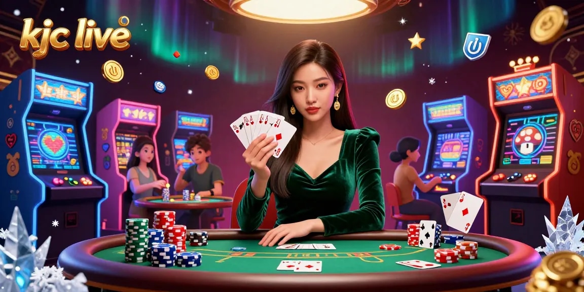 Experience exhilarating casino games with kjc live featuring a beautiful Asian poker player.