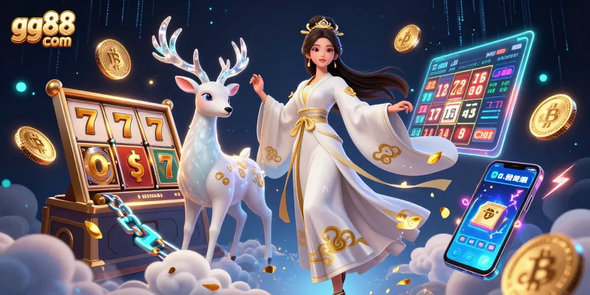 Engage with gg88 com's vibrant casino adventure featuring a stunning woman in hanfu and exciting game elements.