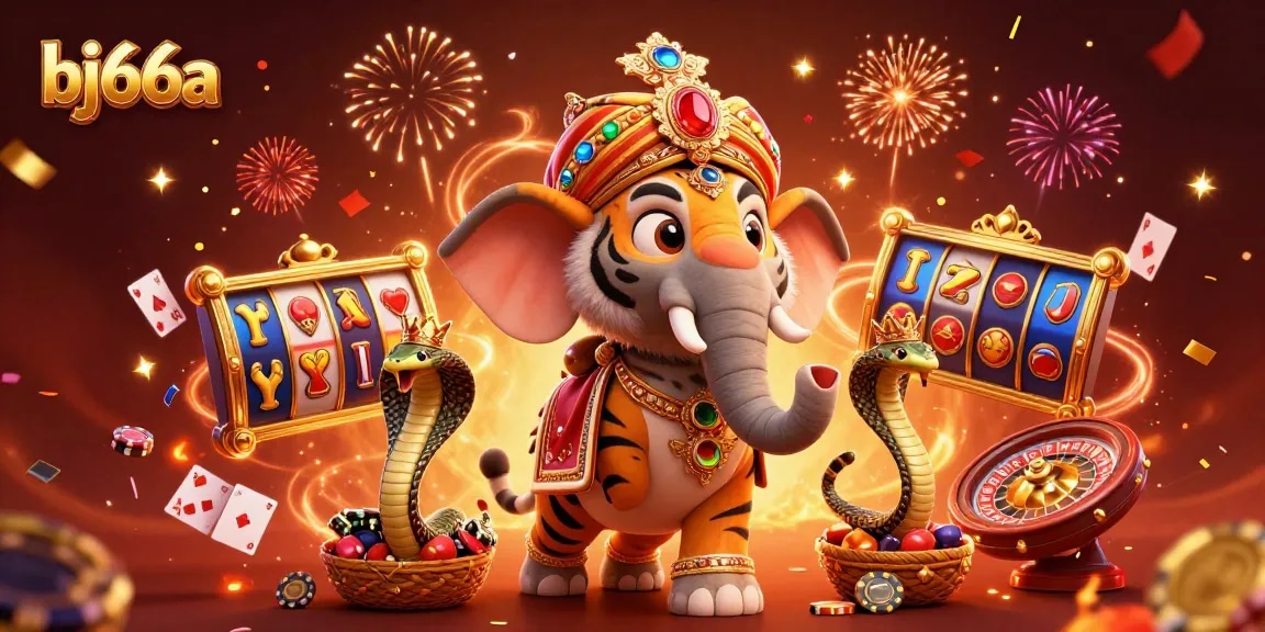 Experience the excitement of bj66a with vibrant casino action featuring slots and lively characters.