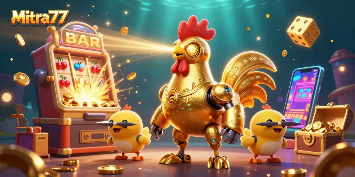 Mitra77 menawarkan pengalaman bermain slot gacor dengan mesin slot yang memancarkan jackpot dan simbol keberuntungan.