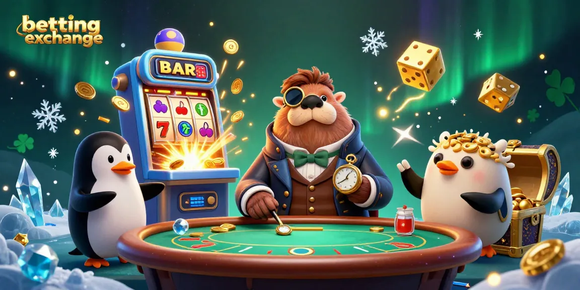 Experience the excitement of the betting exchange with animated characters, vibrant casino elements, and dynamic gaming activities.