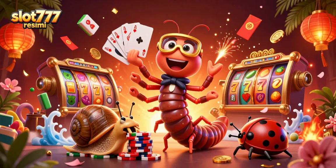 Experience thrilling wins with slot777 resmi at this vibrant casino illustration!
