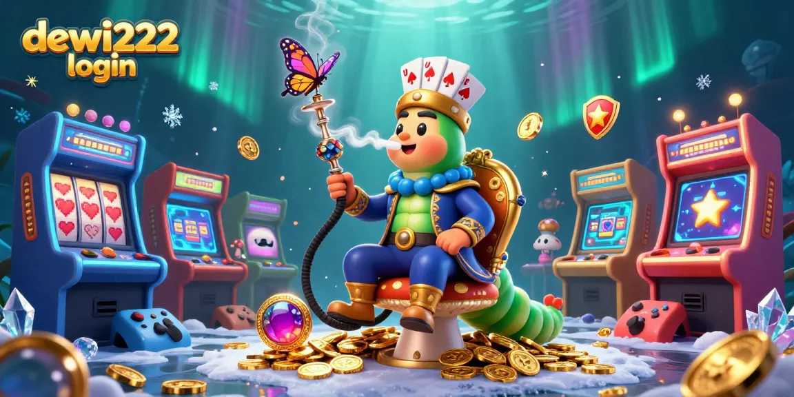 Experience the excitement of dewi222 login with vibrant casino elements and cartoon characters.