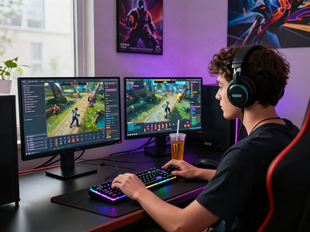 Engaging online gaming setup showcasing akunjp gameplay with vibrant atmosphere.