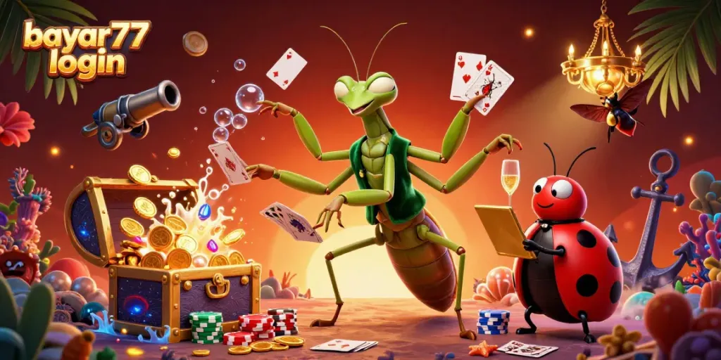 Experience thrilling gameplay with bayar77 login featuring dynamic 3D characters in an exciting casino scene.