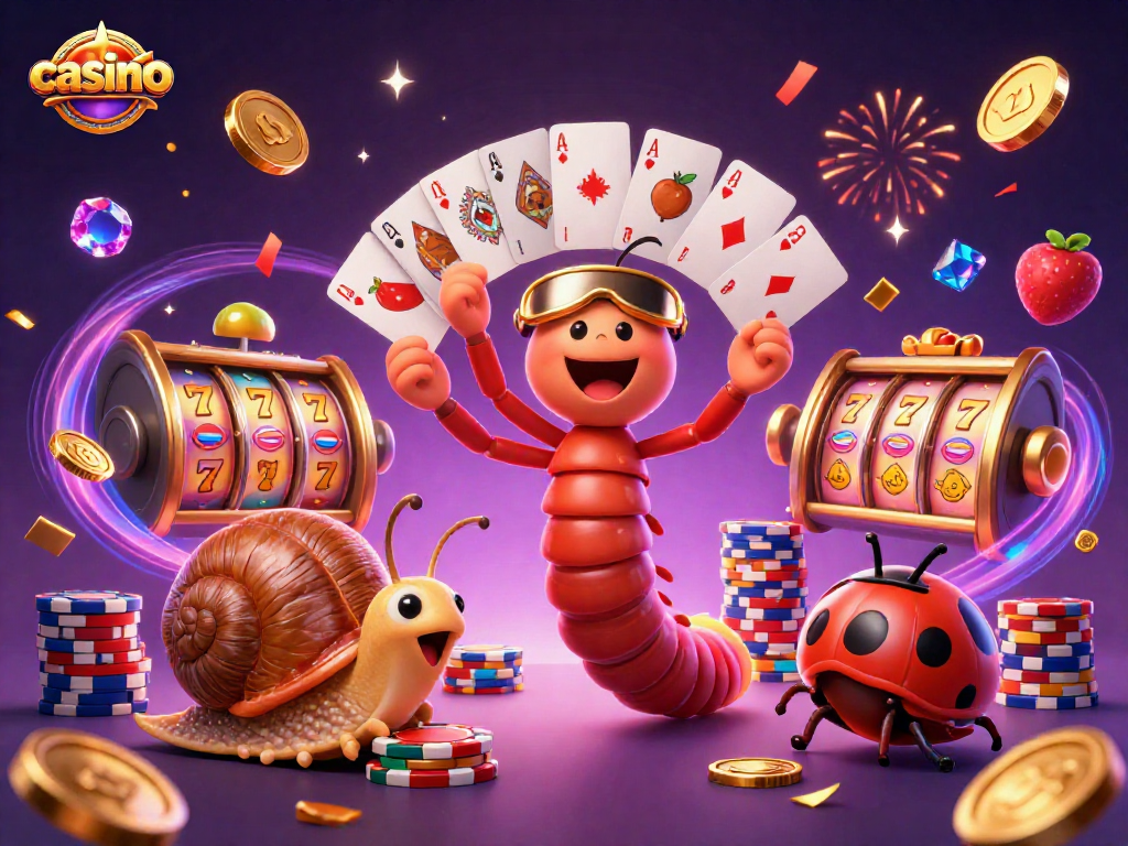 Engage in thrilling casino action with a lively animated dealer and colorful slot animations.