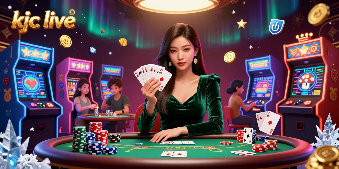 Experience exhilarating casino games with kjc live featuring a beautiful Asian poker player.