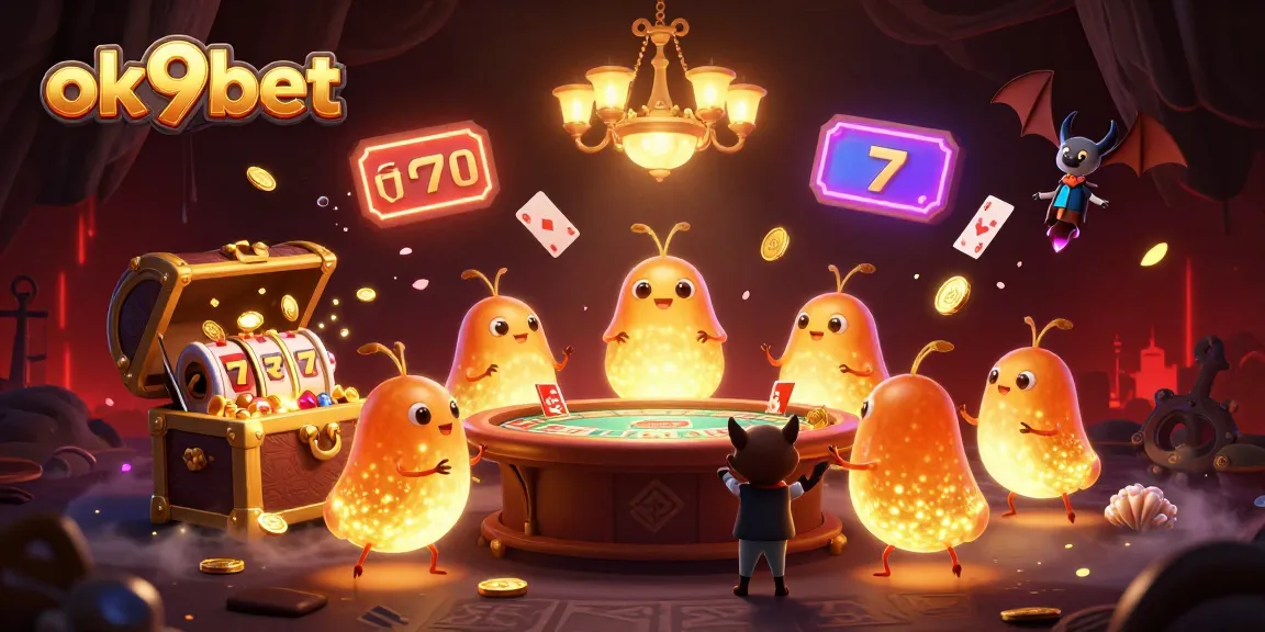 Engage with the vibrant and immersive casino experience featuring ok9bet in a fantastical cave setting.