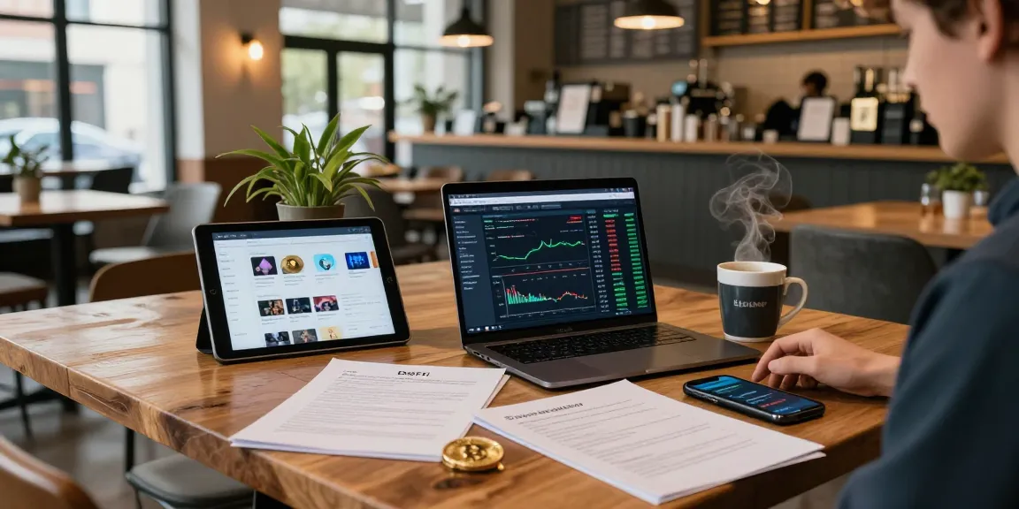 Play exchange platform illustrated in a crypto trading workspace with blockchain dashboard, digital wallet, and trading tools.