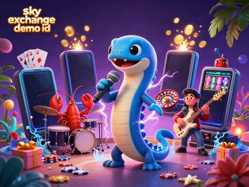 Experience immersive gameplay with the sky exchange demo id featuring vibrant 3D characters and casino elements.