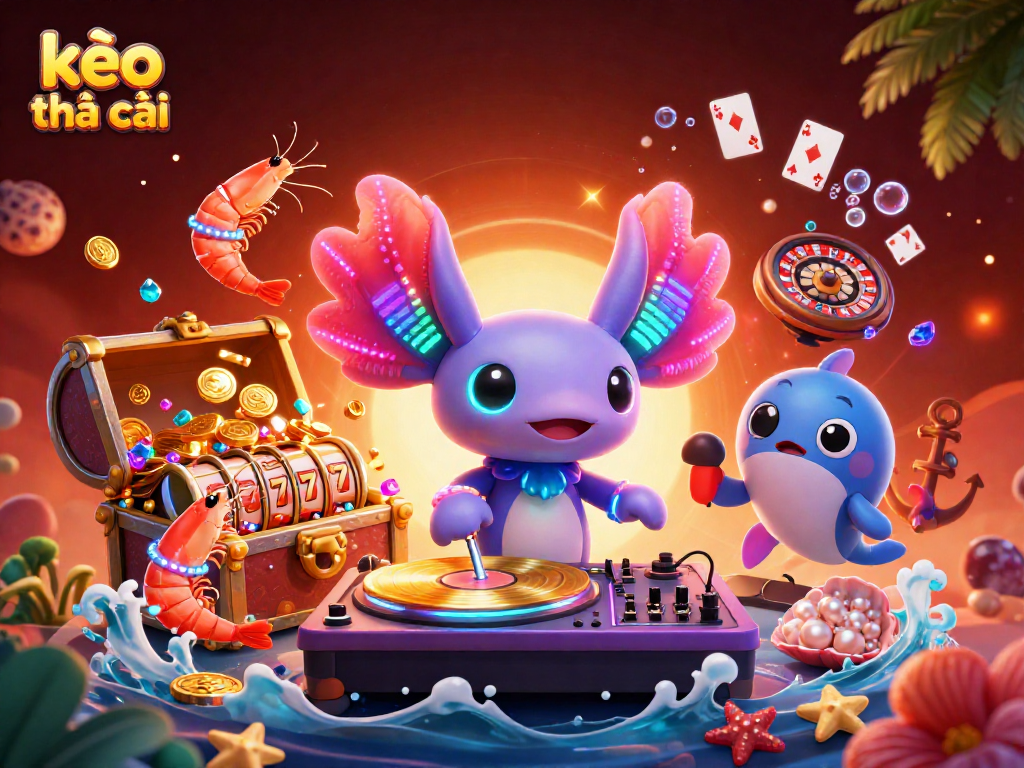 Bet on kèo nhà cái with a vibrant 3D underwater-themed casino illustration showcasing dynamic gaming elements.