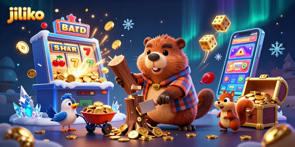 Experience thrilling gaming at Jiliko with cartoon characters in a vibrant casino scene full of prizes and excitement.