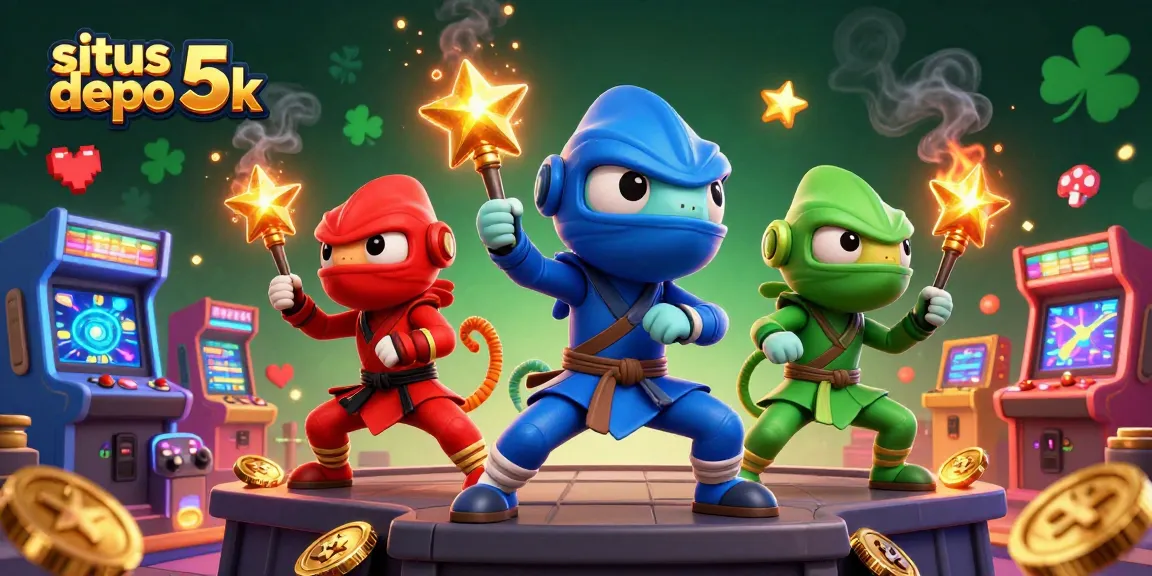 Engage in thrilling gameplay at situs depo 5k with vibrant characters surrounded by casino elements.