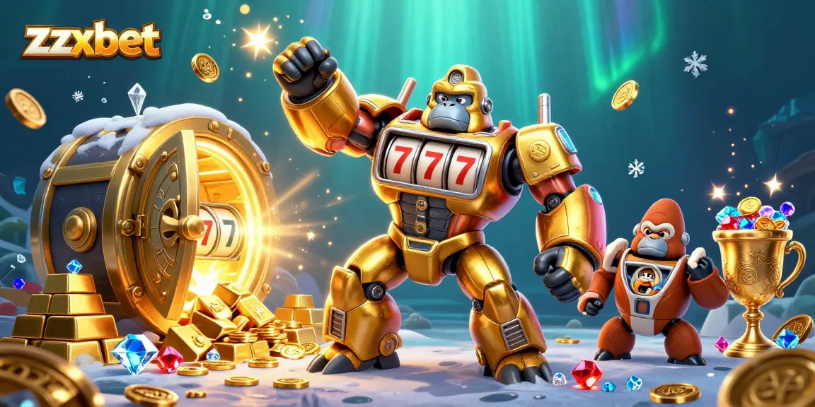 Ganhe recompensas emocionantes no zzzbet com um gorila mecânico e tesouros brilhantes.