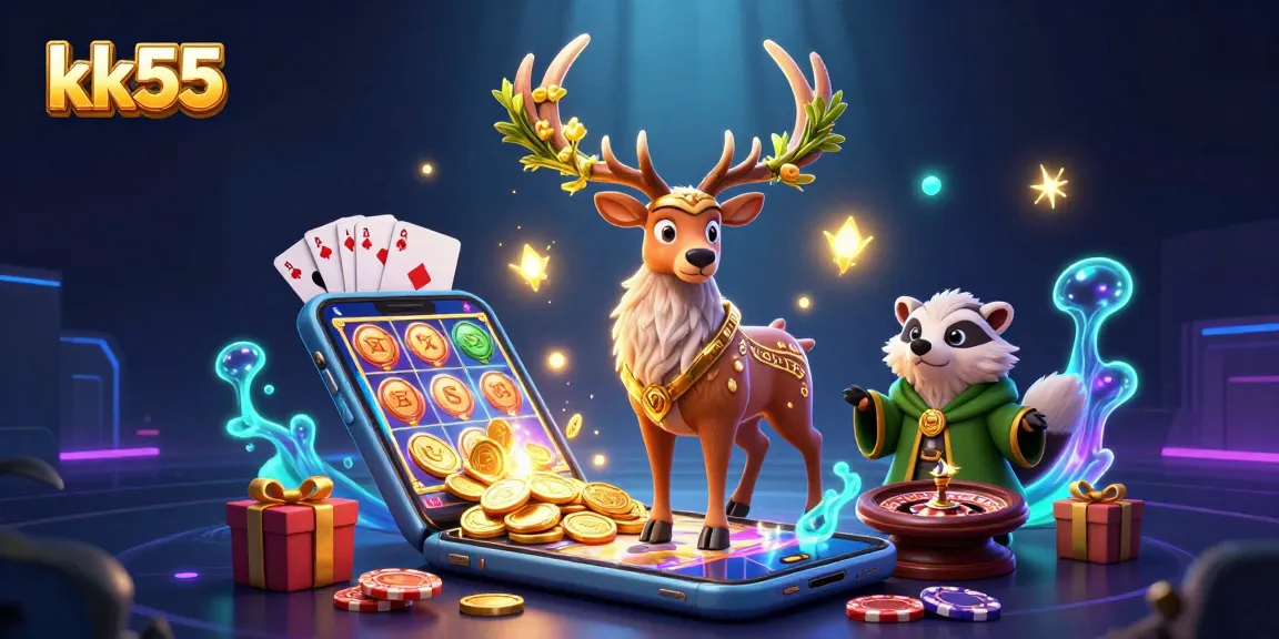 Experience thrilling slots with kk55 featuring a 3D druid scene and exciting game elements!