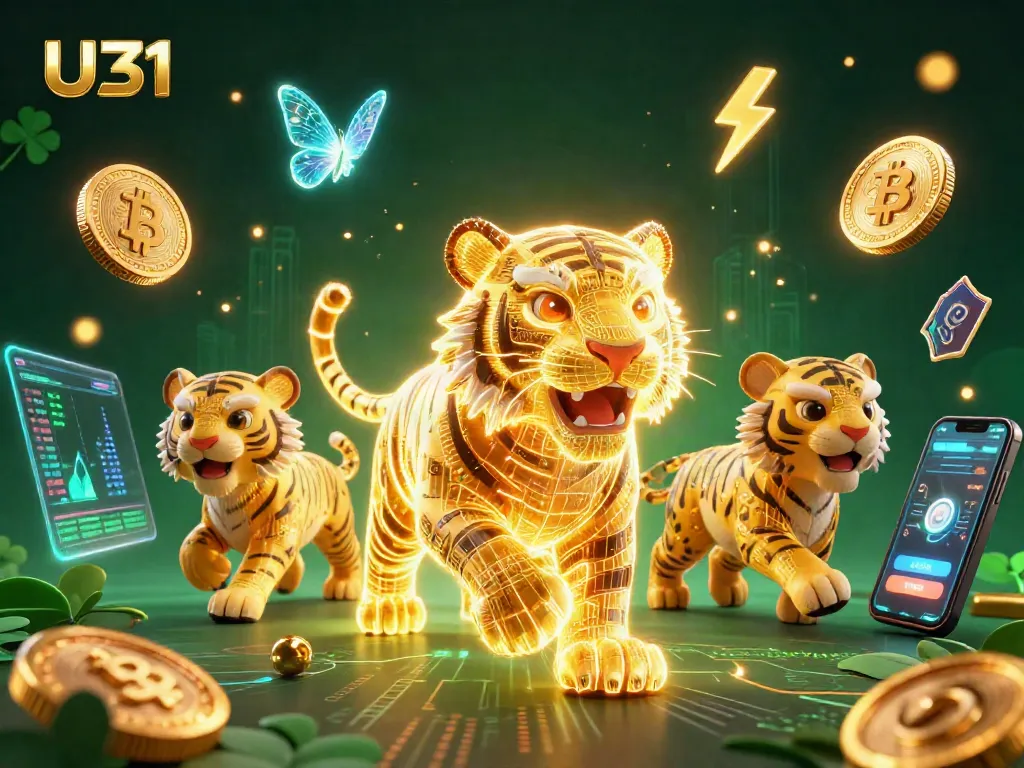 Experience U31 gaming with a vibrant 3D casino scene highlighting cryptocurrency elements.