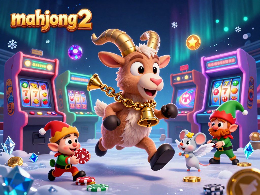 Play mahjong 2 as players enjoy vibrant casino-themed entertainment with slot reels and festive characters.