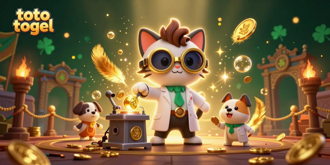 Experience thrilling toto togel excitement with a mad scientist cat and loyal dog in a vibrant lab