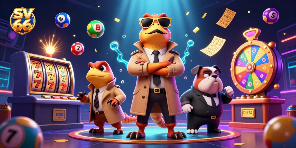 Engage in thrilling slots and lottery excitement at sv 66 with cartoon raptors at a VIP casino.