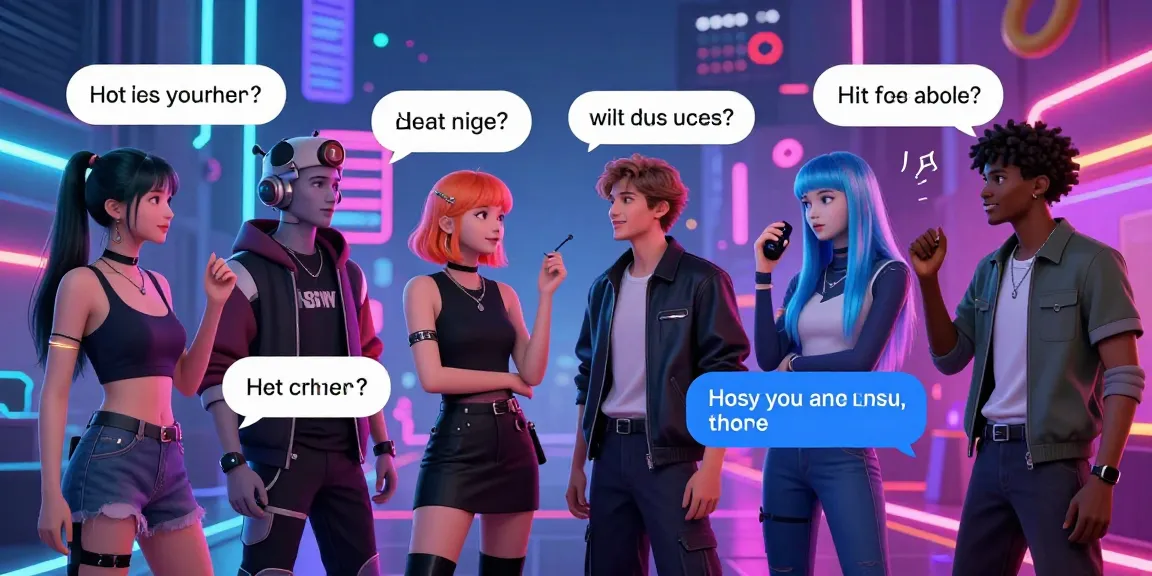 Engaging NSFW chat avatars interacting in a lively virtual space