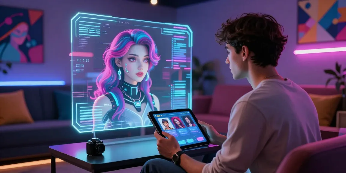 Engaging nsfw ai conversation with a customizable avatar in a vibrant digital lounge setting.