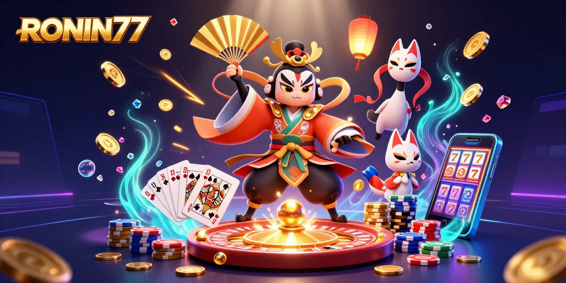 Play with RONIN77 and enjoy vibrant 3D casino action-filled scenes with dynamic elements.