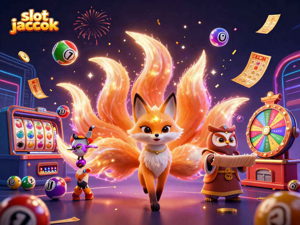 Engage with the slot jackpot action featuring colorful elements in a vibrant casino scene.