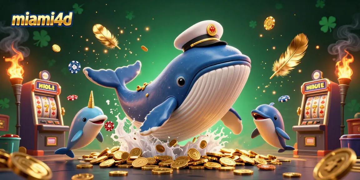 Engage in winning strategies with miami4d's vibrant scene of casino excitement featuring whales and dolphins.