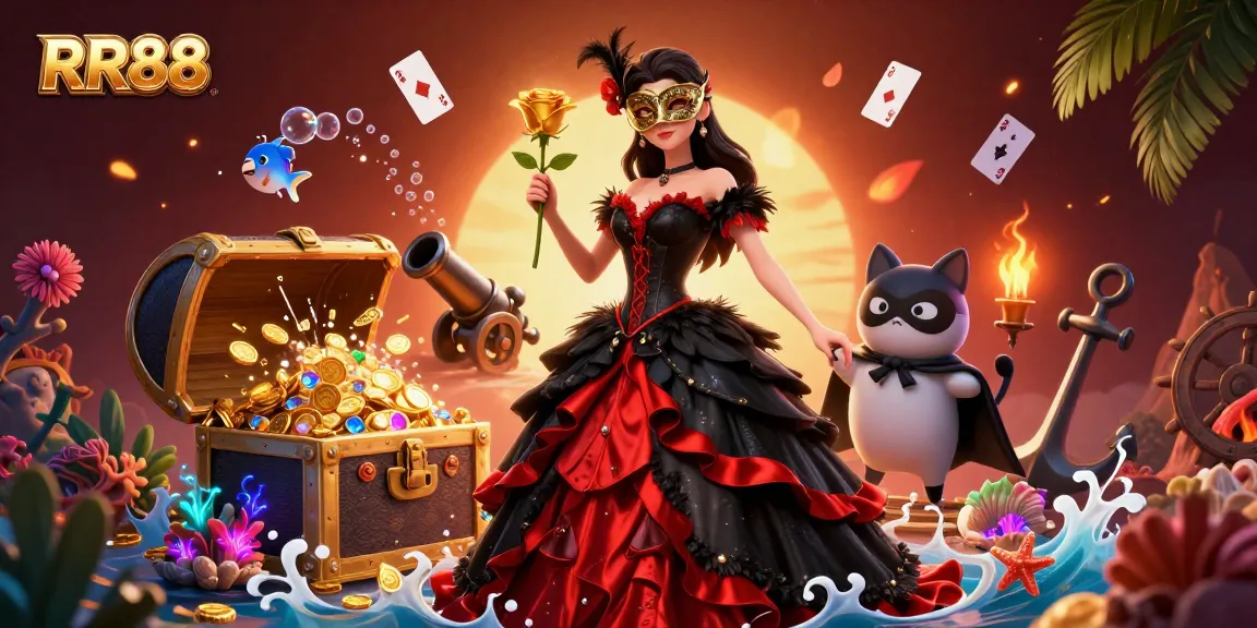 Engage in thrilling gameplay at RR88, featuring vibrant 3D characters among gold coins and dazzling games.
