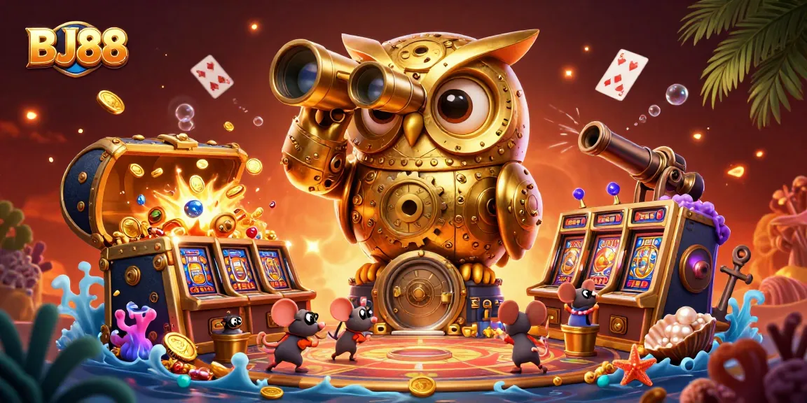 Experience thrilling gameplay at BJ88 with a vibrant casino floor teeming with action and excitement.