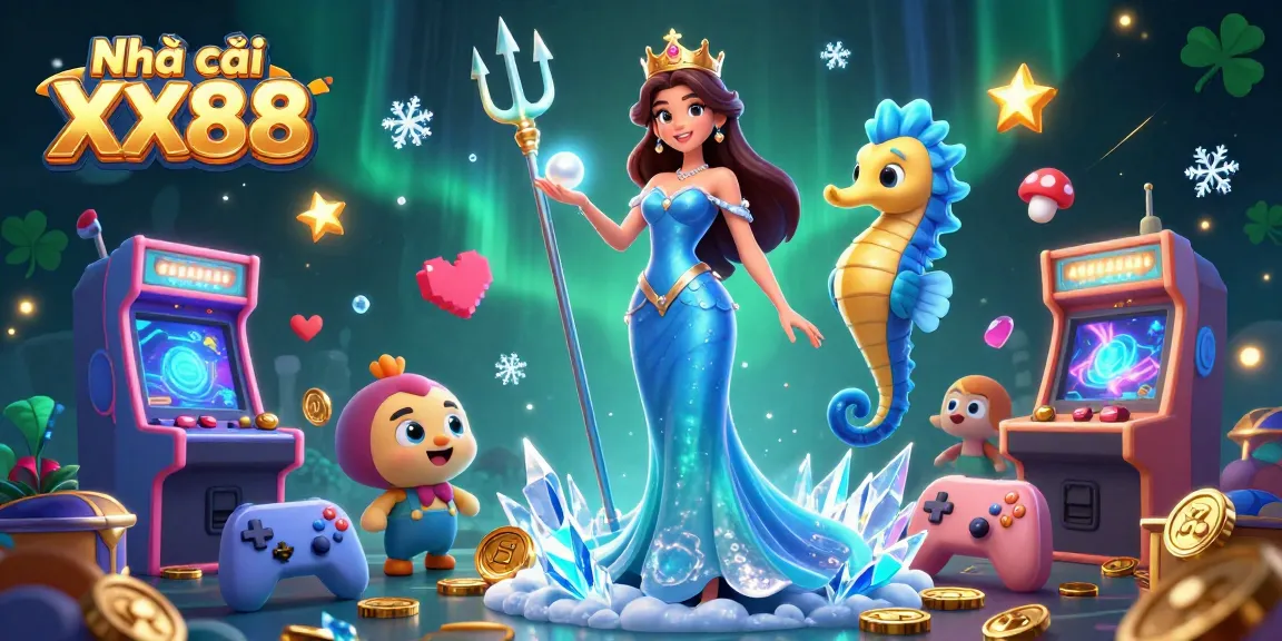 Experience thrilling gameplay at Nhà cái XX88 with a vibrant 3D casino illustration featuring enchanting characters and game elements.