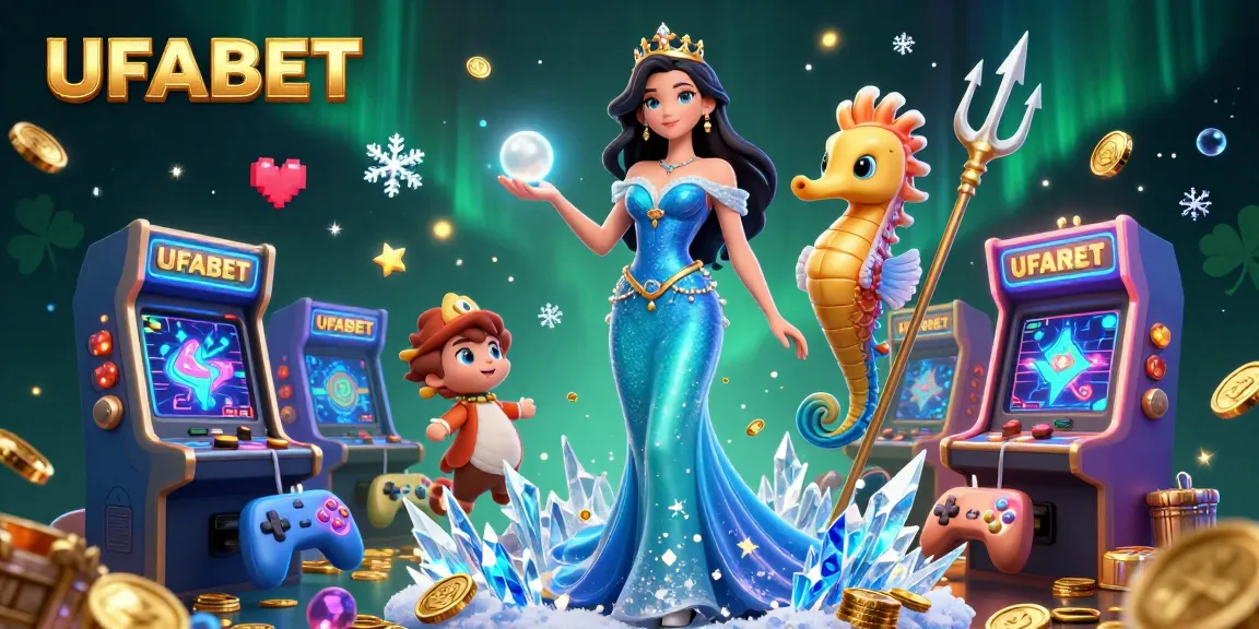Play exciting games at UFABET with glowing treasures and immersive gaming elements in a vibrant 3D illustration.