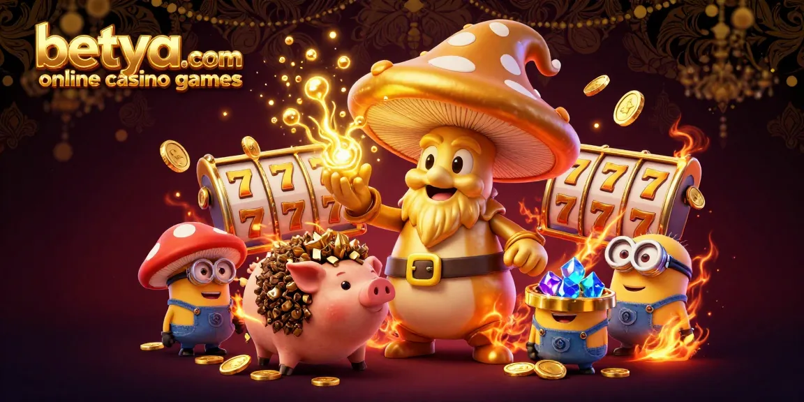 Experience betya.com online casino games with a vibrant 3D illustration showcasing a magical golden wizard and exciting slot elements.
