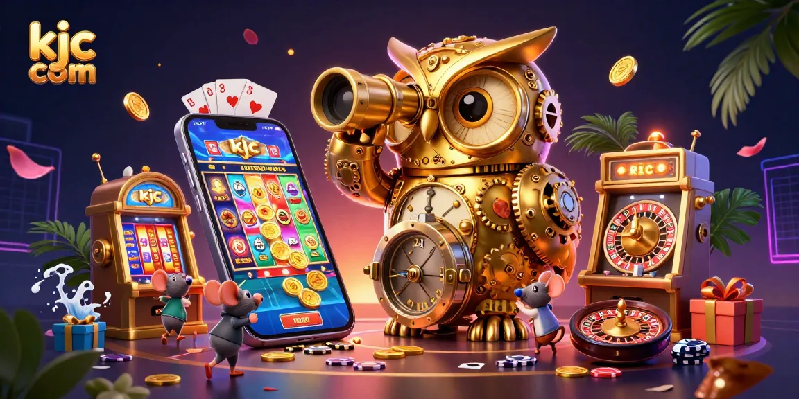 Experience the thrill at kjc com with an interactive 3D casino scene featuring dynamic gaming elements.
