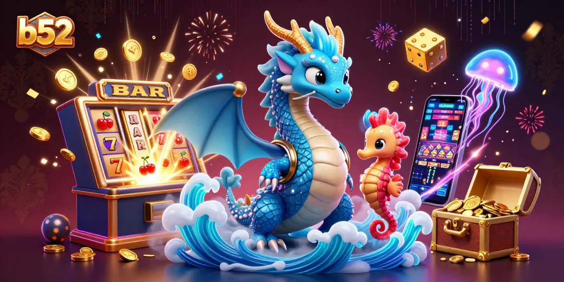 Experience the thrill of casino games with b52, featuring mythical characters and jackpot excitement in vibrant digital art.