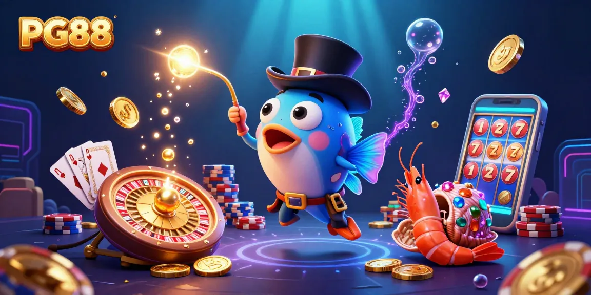 Engage with PG88's exciting games featuring a daring anglerfish, a pirate shrimp, and a gem snail.