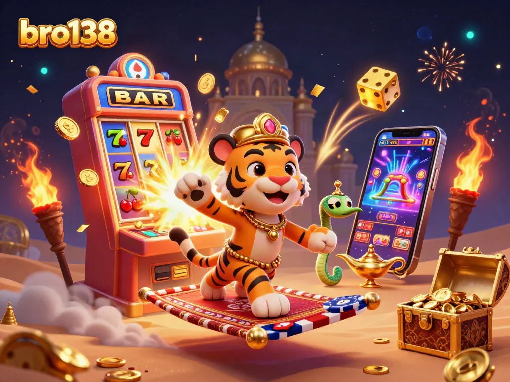 Experience thrilling gameplay at bro138 with vibrant casino scenes bursting with excitement and jackpots.