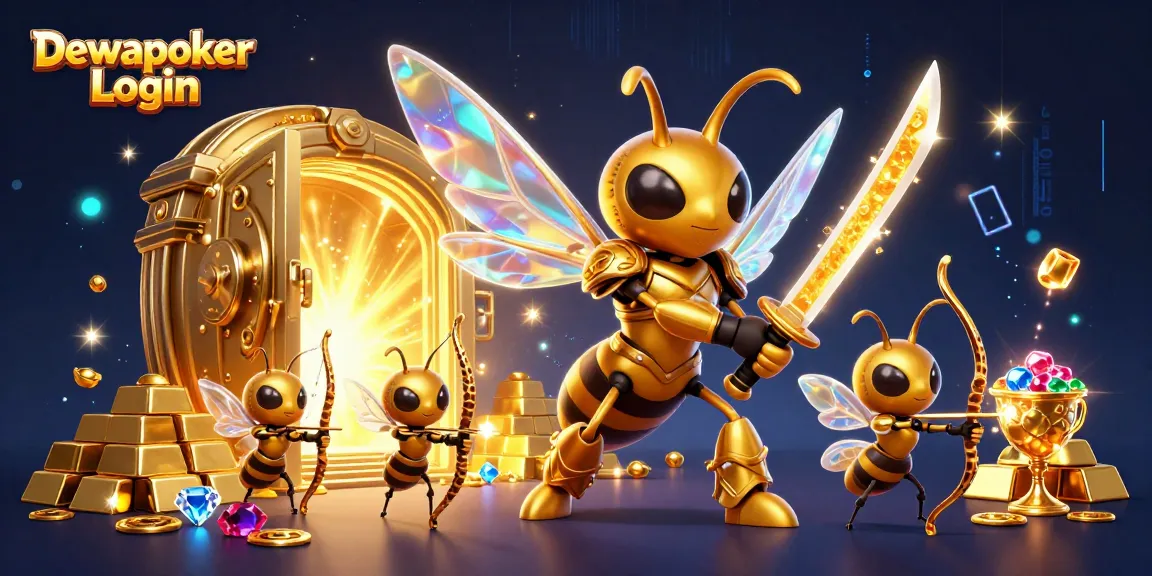 Dewapoker Login: Join the exciting world of online poker with vibrant characters and dazzling gold.