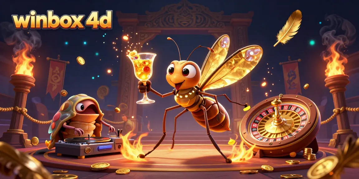 Experience the excitement of winbox 4d with dynamic casino art featuring engaging mascot characters.