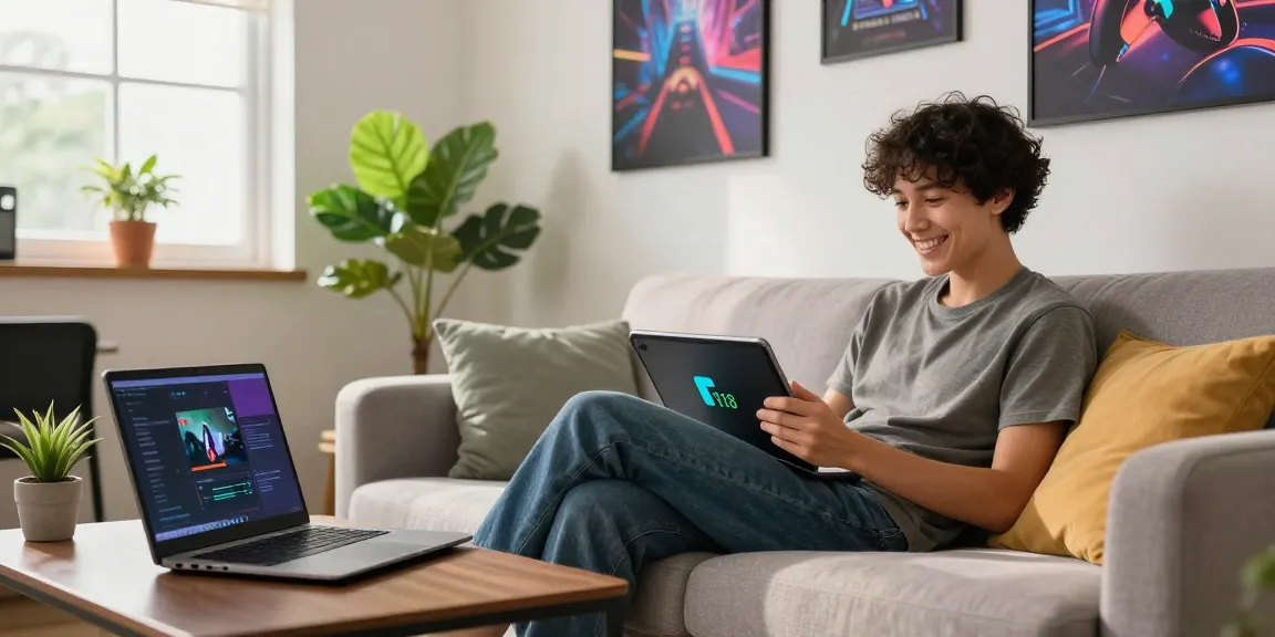 Masayang gumagamit ng bd188 platform para sa mobile games sa modernong workspace.