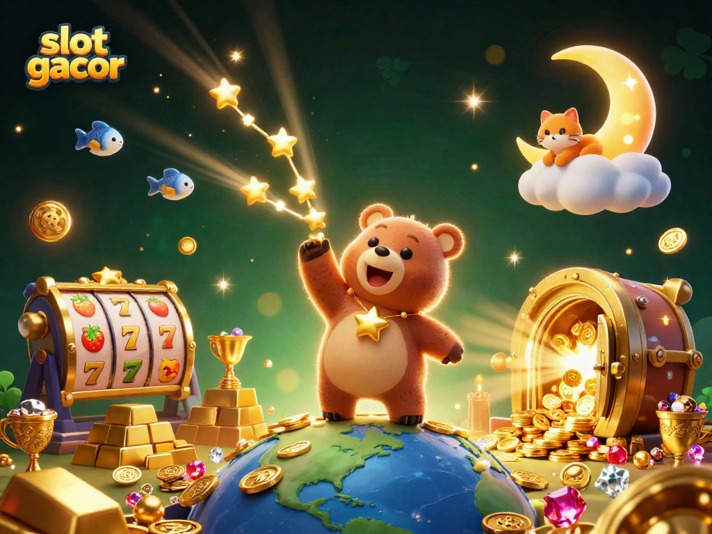 Experience thrilling slot gacor action with stunning 3D illustrations of magical creatures and golden treasures.