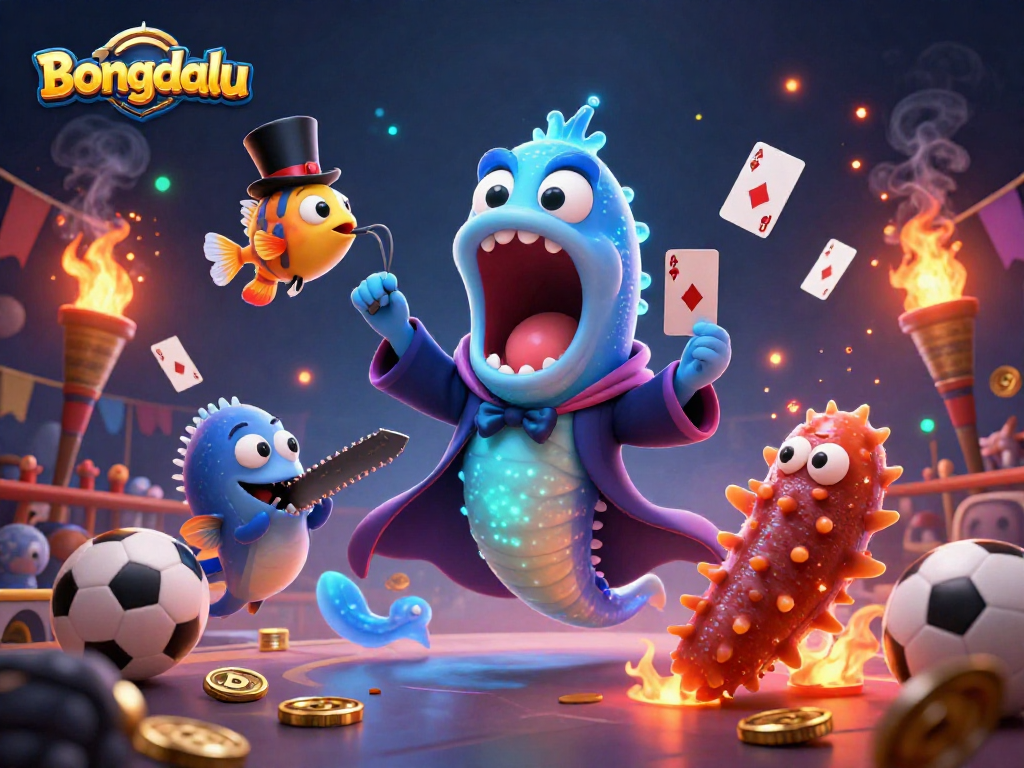 Bongdalu captivates with a deep-sea gambling-themed magic act featuring colorful sea creatures and sports betting elements.