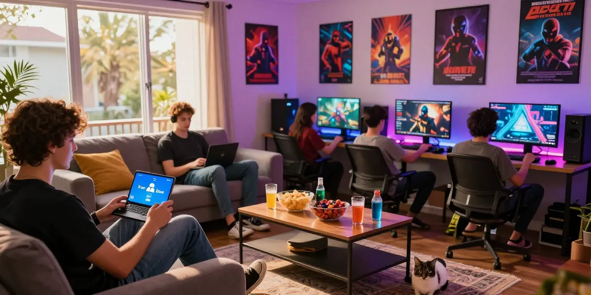 Gameplay in a lively living room with friends enjoying 3 Patti Blue on Android devices.