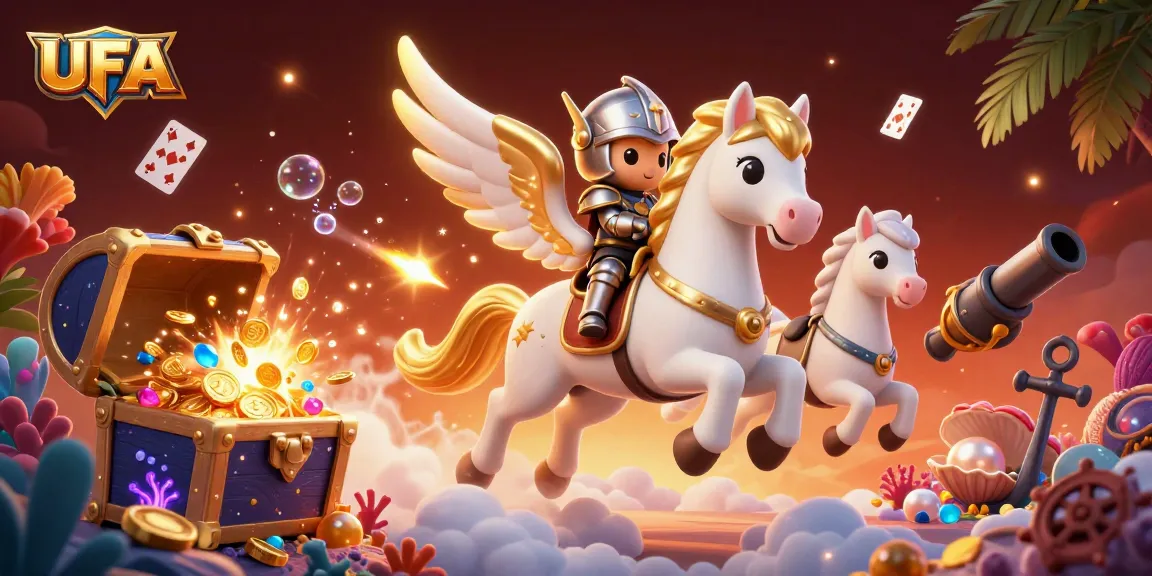 เล่นเกมพนัน UFA ด้วยอาร์ตเวิร์กคาสิโน 3D ที่มีม้าเทพเจ้าบิน
