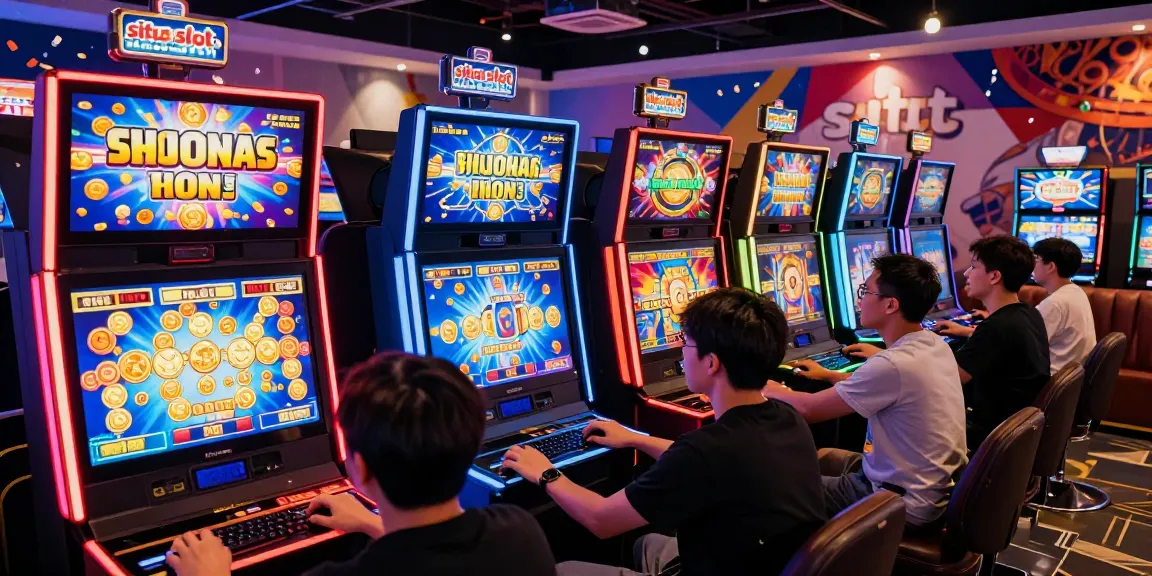 Pengalaman bermain di situs slot yang penuh warna dan kegembiraan dengan pemain yang antusias.