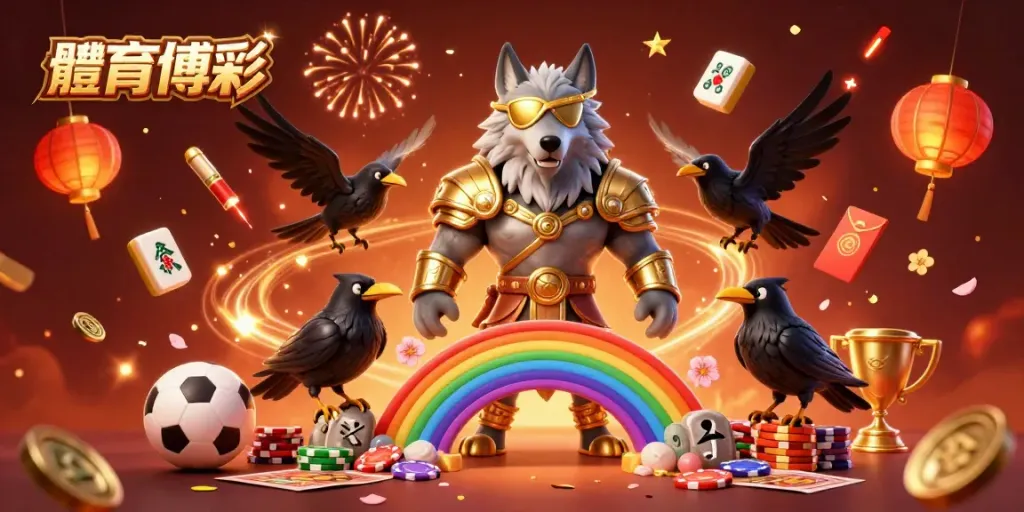 Engage in 體育博彩 excitement with dynamic 3D illustration featuring mythology-inspired characters and sports elements.