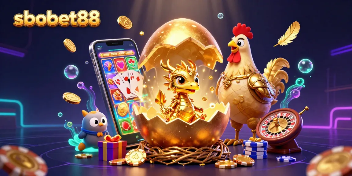 Experience sbobet88 with thrilling golden dragon imagery amidst exciting casino games and elements.