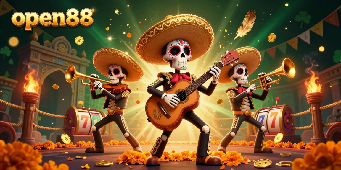 Join the fiesta at open88 with a vibrant 3D mariachi band surrounded by exciting casino game elements