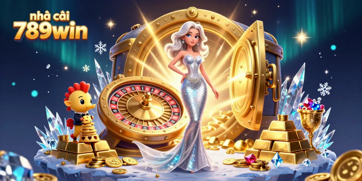 Experience the vibrant world of nhà cái 789win with a captivating 3D scene showcasing live casino excitement and glamour.