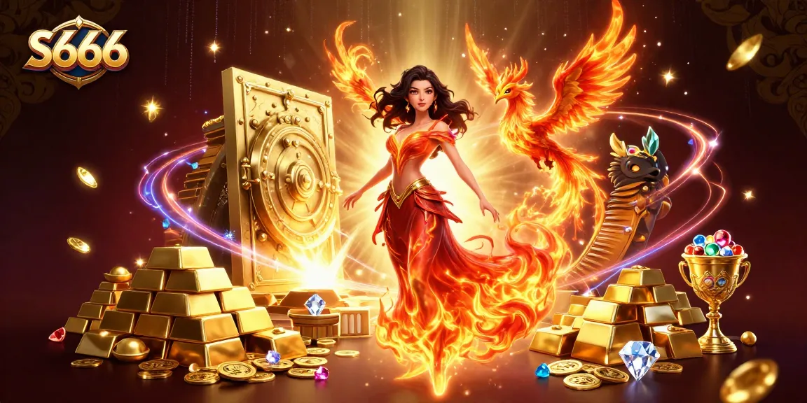 S666 players experience thrilling wins in a vibrant online casino atmosphere filled with treasures.